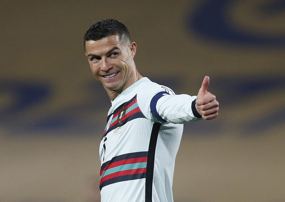 Portugalu00e2u20acu2122s Cristiano Ronaldo reacts during the World Cup Qualifiers Europe match against  Serbia at the Rajko Mitic Stadium in Belgrade March 27, 2021. u00e2u20acu201d Reuters pic