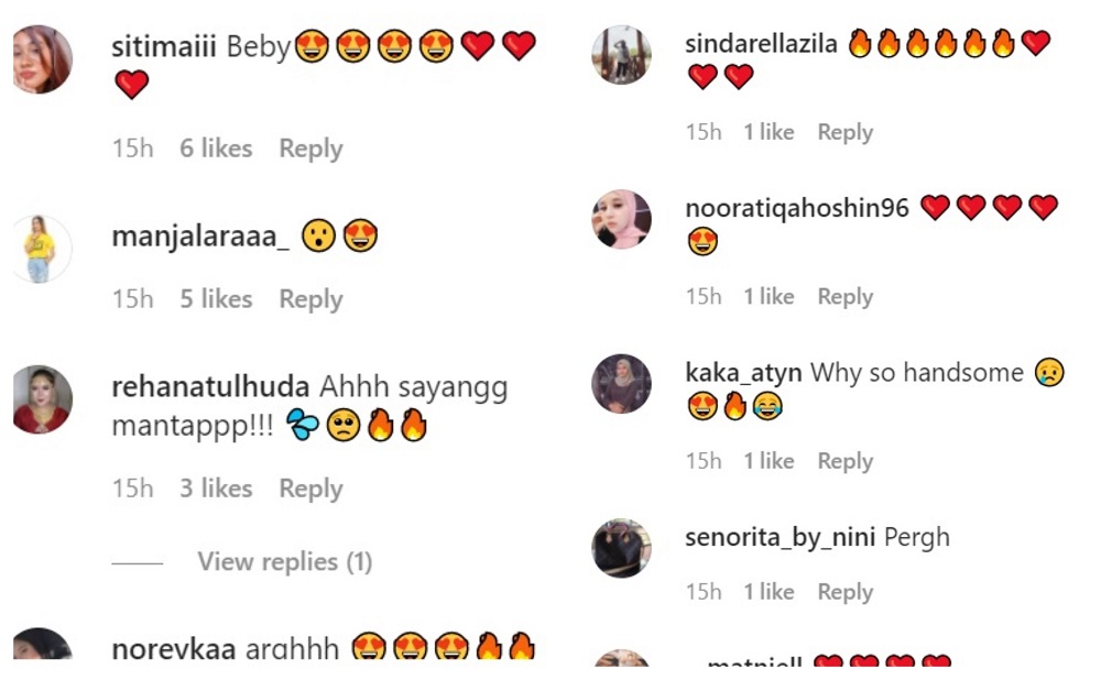 Some of the comments female fans left the 25-year-old.  —  Screenshot via Instagram/hairiwhuut