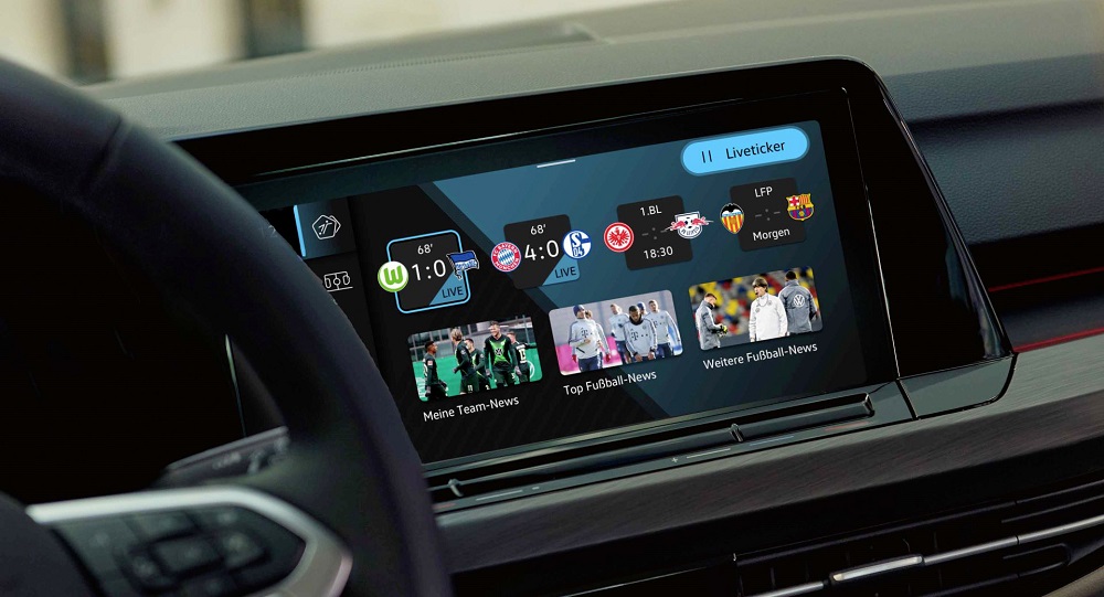 Volkswagen presents the u00e2u20acu02dcWe Scoreu00e2u20acu2122 app, keeping football fans on the ball while driving. u00e2u20acu201d Picture courtesy of Volkswagen