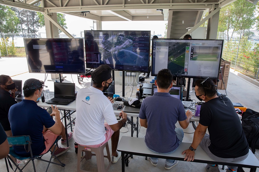 A mock-up of the Mission Control Centre duing the drone demonstration by Nova Systems and OneSky under the Unmanned Aircraft Traffic Management system at 31 Marina Coastal Drive March 9, 2021. — TODAY pic