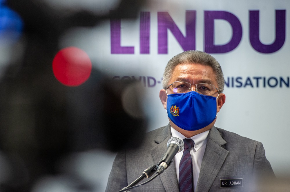 Health Minister Datuk Seri Dr Adham Baba speaks at a press conference in Putrajaya March 15, 2021. u00e2u20acu201d Picture by Shafwan Zaidon