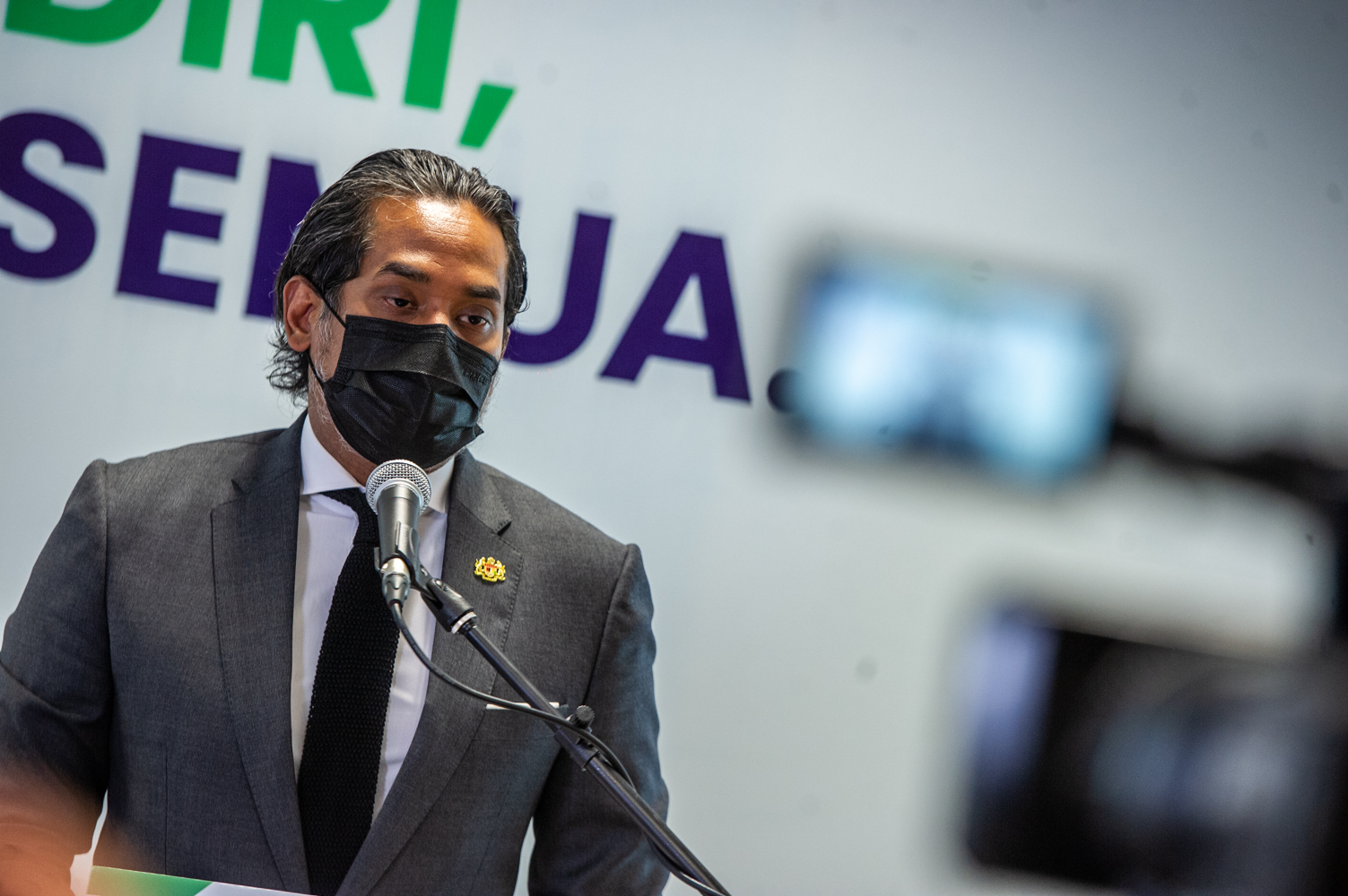 Minister of Science, Technology, and Innovation Khairy Jamaluddin speaks at a press conference in Putrajaya March 15, 2021. u00e2u20acu201d Picture by Shafwan Zaidon