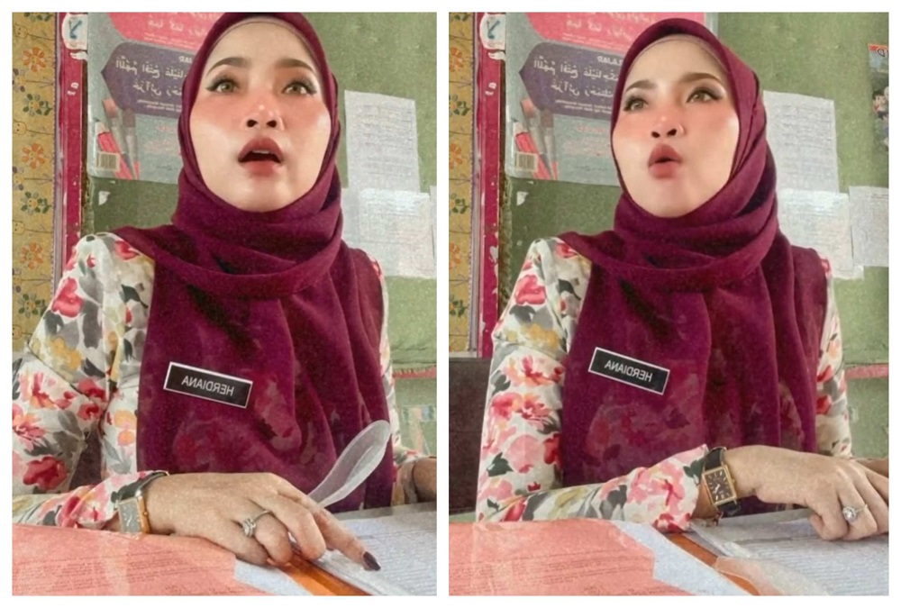 Social media users got plenty of laughs over teacher Herdiana Abdul Halimu00e2u20acu2122s hilarious way of managing students during recess.  u00e2u20acu201d  Screengrab via Instagram/dian.jaunah