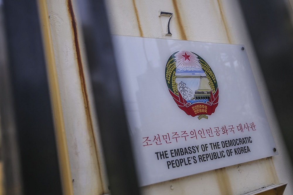 A view of the signage outside the North Korean Embassy in Kuala Lumpur March 20, 2021. u00e2u20acu201d Picture by Hari Anggara