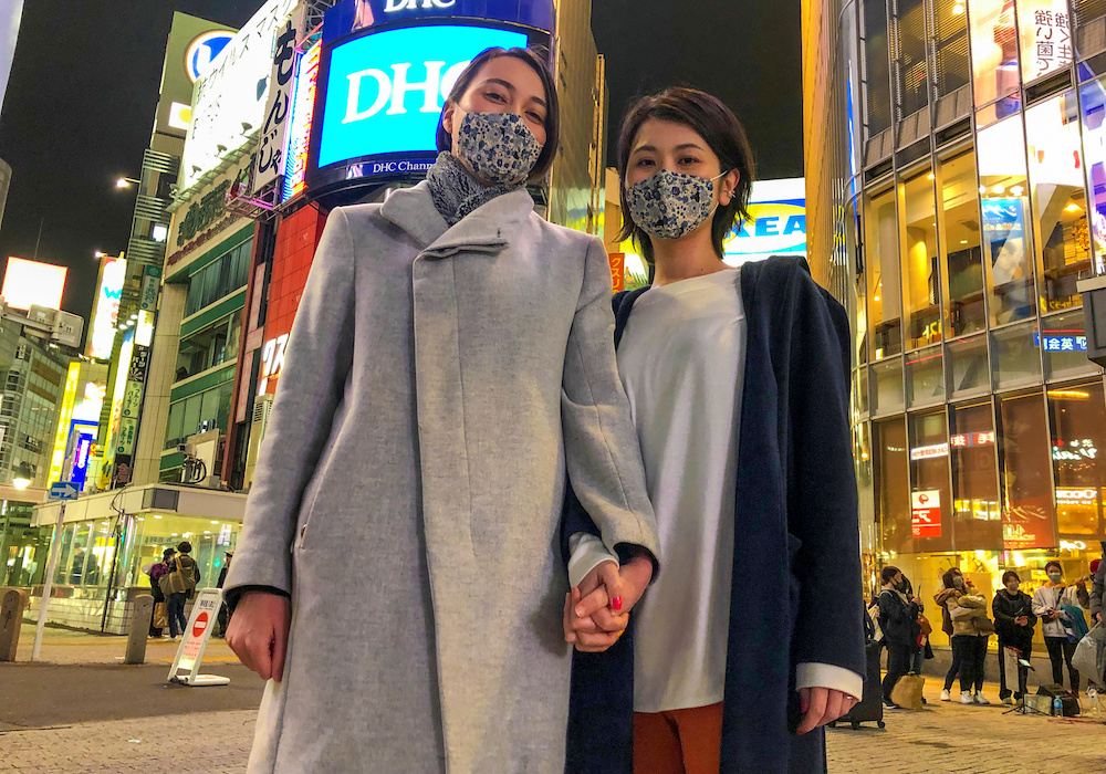 Lesbian couple Jenny and Narumi pose at Shibuya crossing in Tokyo, Japan, March 19, 2021. u00e2u20acu201d Reuters pic