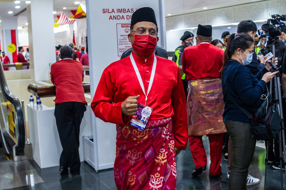 Umno supreme council member, Datuk Zambry Abdul Kadir is pictured at the 2020 Umno annual general meeting in Kuala Lumpur on March 28, 2021. ― Picture by Shafwan Zaidon