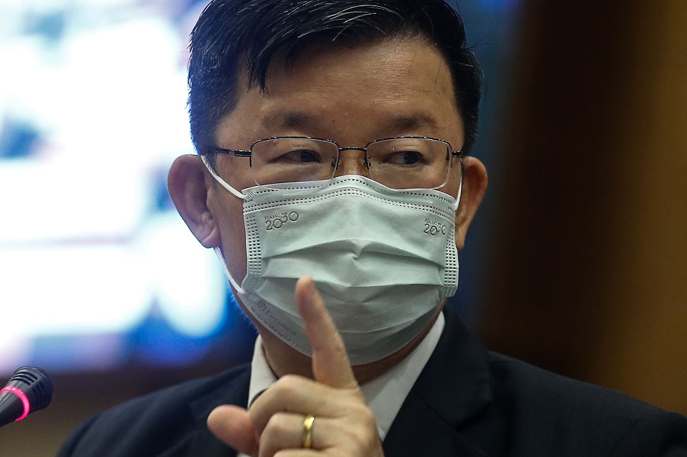 Penang Chief Minister Chow Kon Yeow during a press conference at the St Giles Wembley Hotel in George Town March 29, 2021. u00e2u20acu201d Picture by Sayuti Zainudin