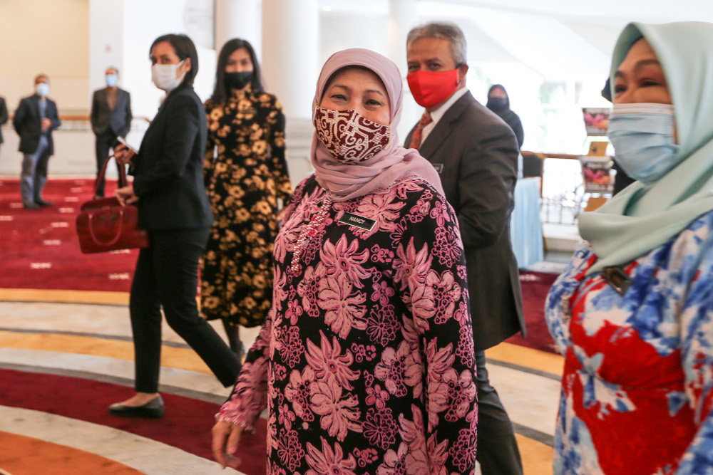 Minister of Tourism, Arts and Culture Datuk Seri Nancy Shukri is pictured at Istana Budaya March 31, 2021. u00e2u20acu201d Picture by Ahmad Zamzahuri
