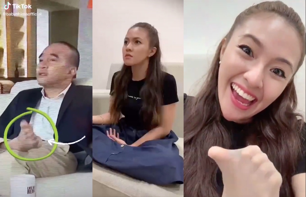 Viewers have come down hard on Baby Shima for turning OKU activist Zhariff Afandi (far left) into a punchline in a TikTok video. u00e2u20acu201d Screengrabs via TikTok/babyshimaofficial