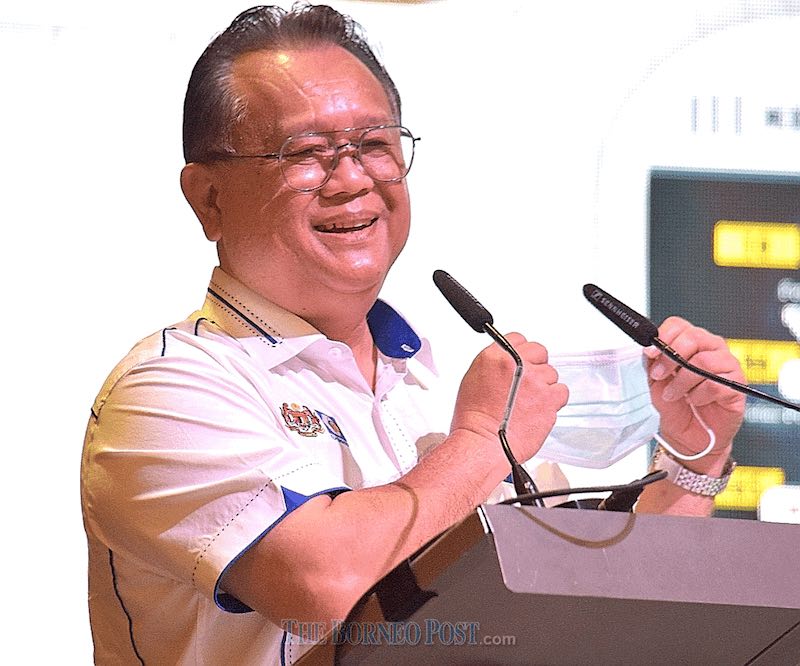 Nanta speaks at the Malaysia Prihatin event in Kuching. u00e2u20acu201d Photo by Roystein Emmor