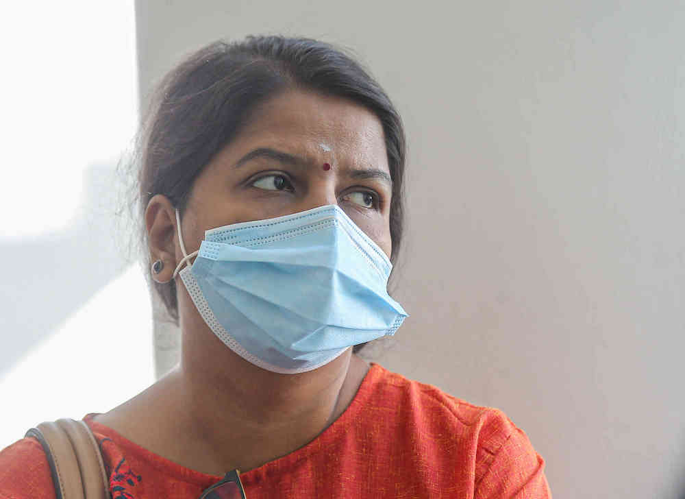 M. Indira Gandhi is seen at the High Court in Ipoh March 22, 2021. u00e2u20acu201d Picture by Farhan Najib