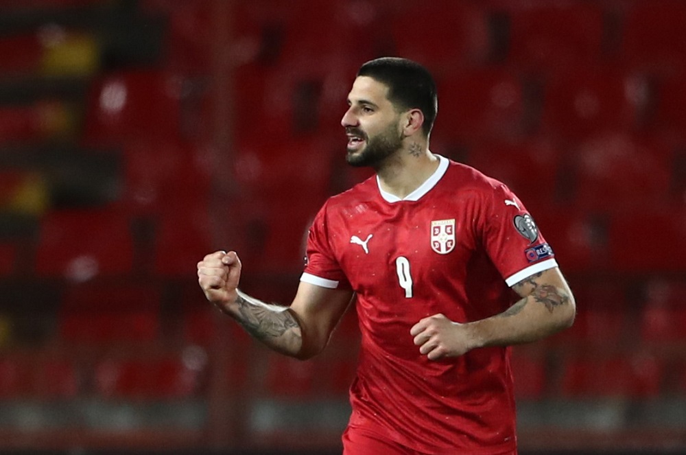 Serbia's Aleksandar Mitrovic celebrates after scoring the second goal against Republic of Ireland March 25, 2021. u00e2u20acu2022 Reuters pic