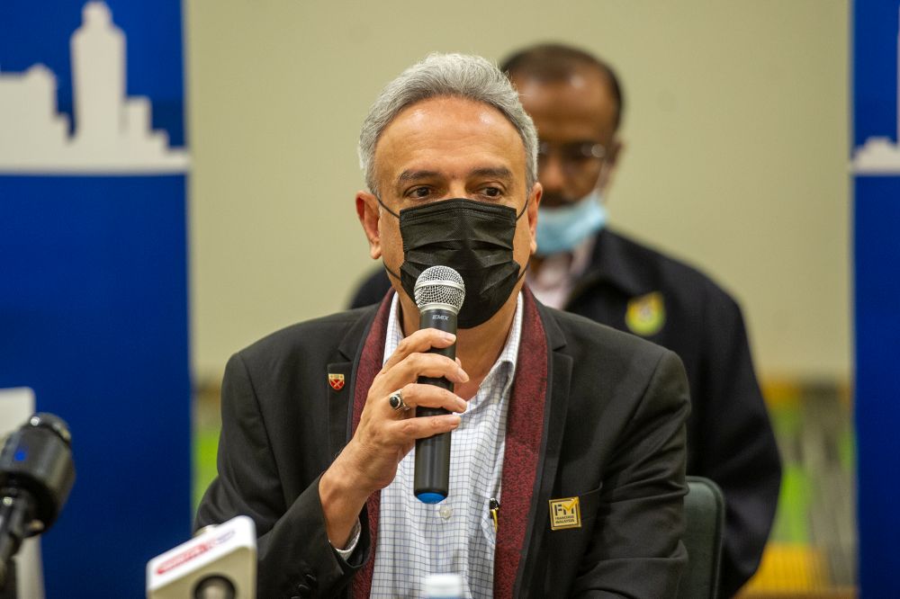 Business Survival Group president Datuk Abdul Malik Abdullah speaks to the media during a press conference in Bangsar, Kuala Lumpur March 8, 2021. u00e2u20acu201d Picture by Shafwan Zaidon