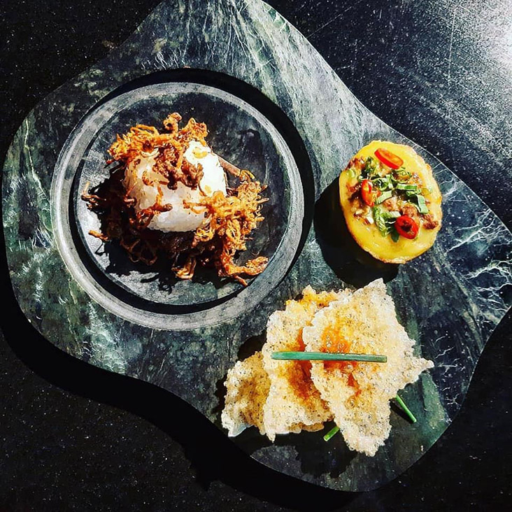 Expect adventurous plating from Chef Rene Juefri like this one for 'kuih cara'. – Picture courtesy from MOMC's Facebook