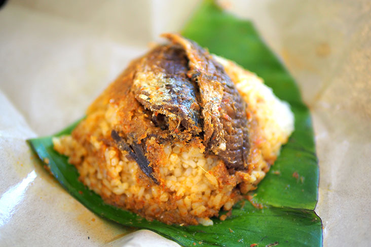 This particular home based entrepreneur cooks up 'nasi lemak' with local sardines