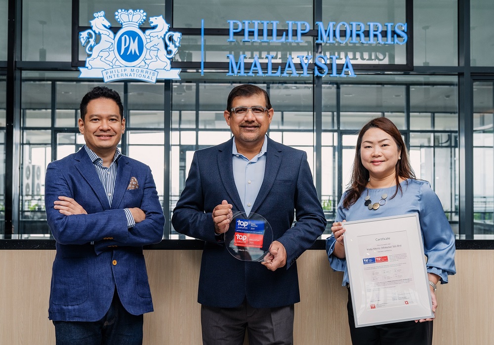 (From left to right) Philip Morris Malaysia's External Affairs Director Shahrul Shaari, Managing Director Naeem Khan and Director of Corporate Communications Veronica Choo