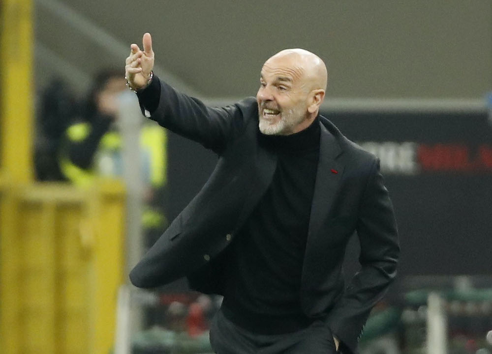 AC Milan coach Stefano Pioli reacts during the match with Udinese at the San Siro Stadium in Milan, March 3, 2021. u00e2u20acu201d Reuters picnn
