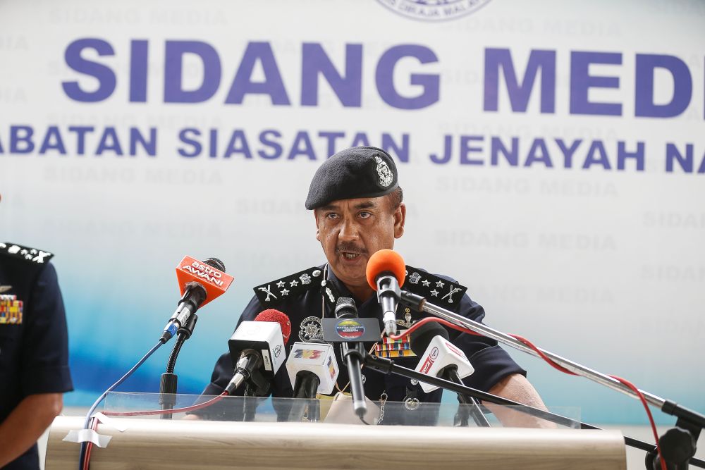 Bukit Aman Narcotics Criminal Investigation Director Datuk Razarudin Husain speaks during a press conference at the Penang contingent police headquarters March 1, 2021. u00e2u20acu201d Picture by Sayuti Zainudin