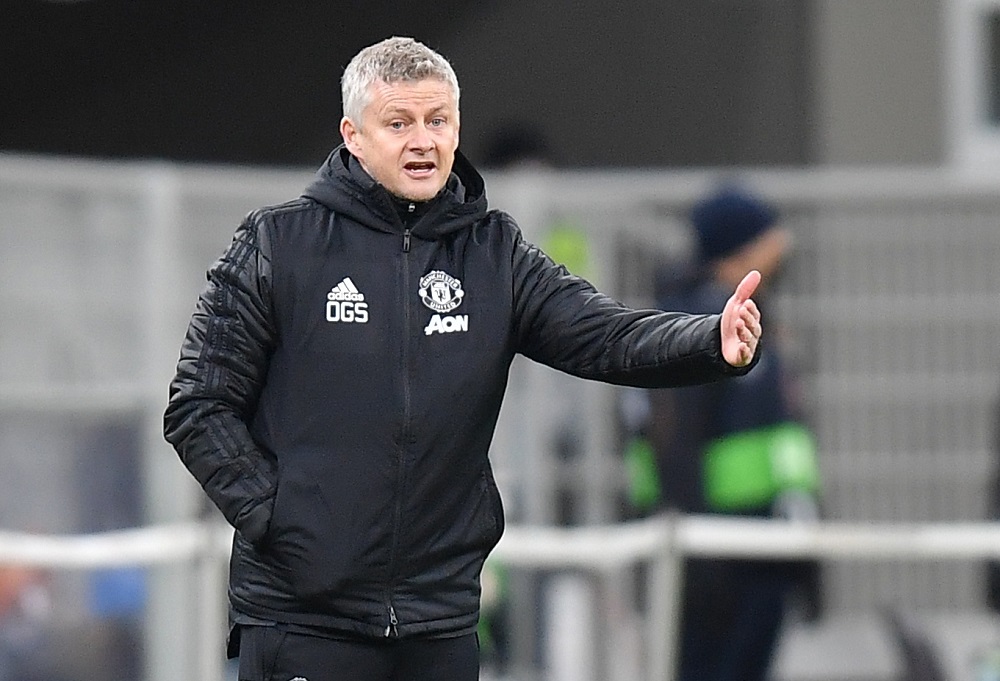 Manchester United manager Ole Gunnar Solskjaer reacts during the match against AC Milan March 19, 2021. u00e2u20acu2022 Reuters pic