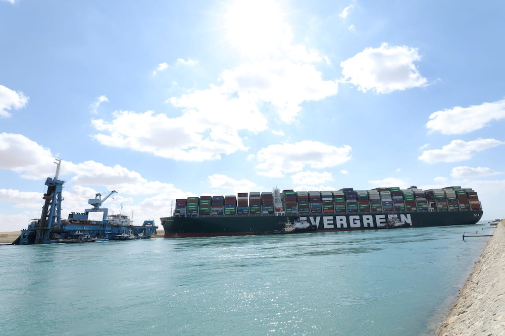 Stranded container ship Ever Given, one of the worldu00e2u20acu2122s largest container ships, after it ran aground, March 26, 2021. u00e2u20acu201d Reuters picnn