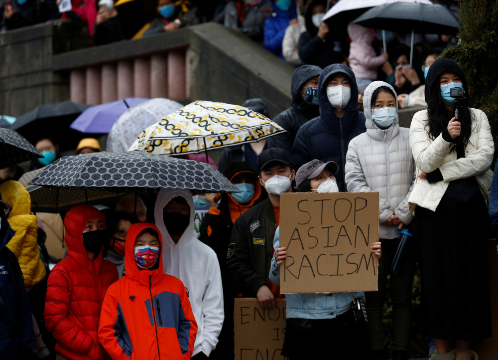 A u00e2u20acu02dcStop Asian Hateu00e2u20acu2122 rally and vigil to remember the Atlanta shooting victims at Bellevue Downtown Park in Bellevue, Washington, US March 20, 2021. u00e2u20acu201d Reuters pic