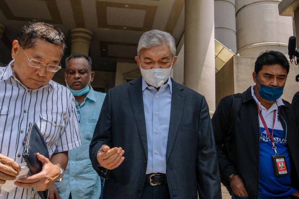 Datuk Seri Ahmad Zahid Hamidi is pictured at the Kuala Lumpur High Court in Kuala Lumpur March 10, 2021. u00e2u20acu201d Picture by Firdaus Latif