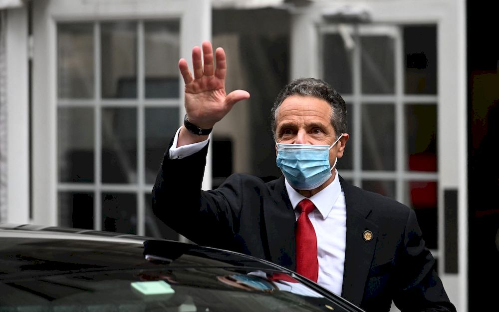 In this file photo taken on May 26, 2020 Governor of New York Andrew Cuomo leaves after ringing the opening bell at the New York Stock Exchange (NYSE) at Wall Street in New York City. u00e2u20acu201d AFP pic