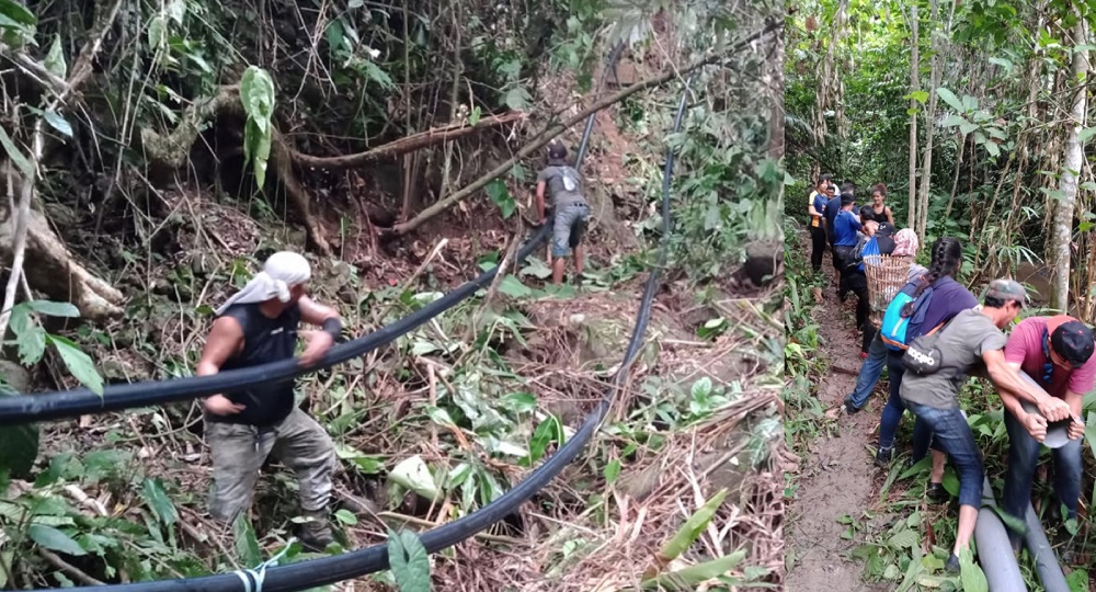 Estranged's fundraisers have helped make the installation of hydroelectric water pipes possible in rural Sabah villages. — Pictures courtesy of Estranged