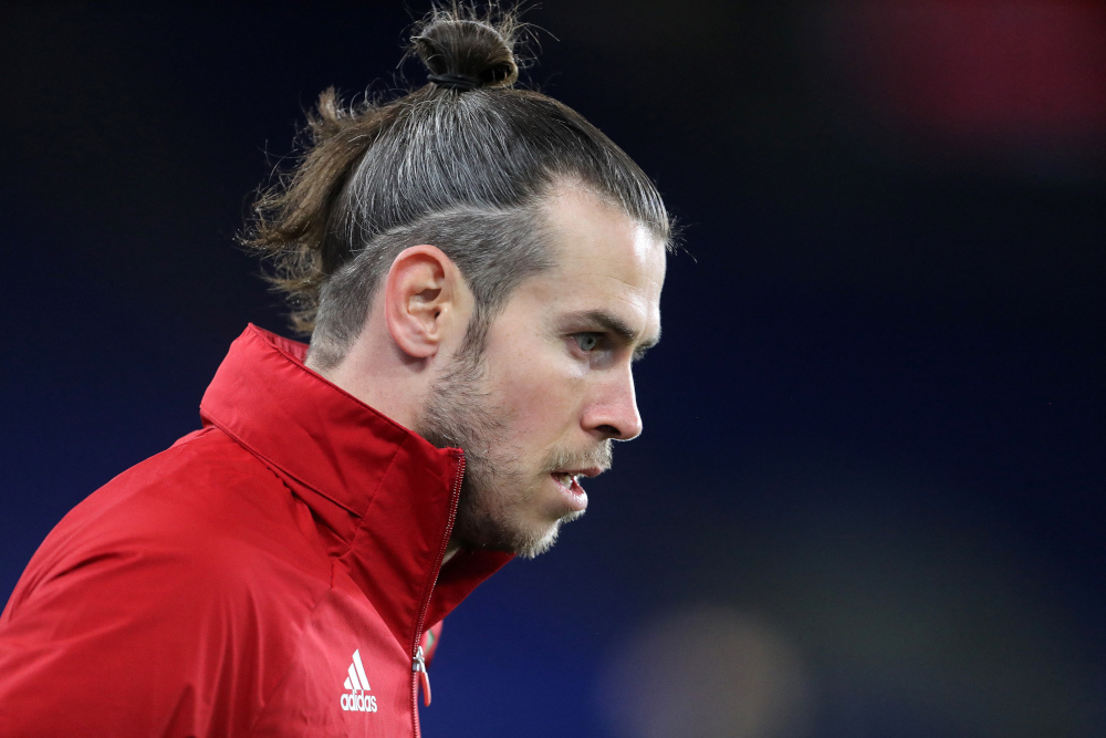 Walesu00e2u20acu2122 midfielder Gareth Bale warms up ahead of the international friendly football match between Wales and Mexico at Cardiff City Stadium in Cardiff March 27, 2021. u00e2u20acu201d AFP picnn