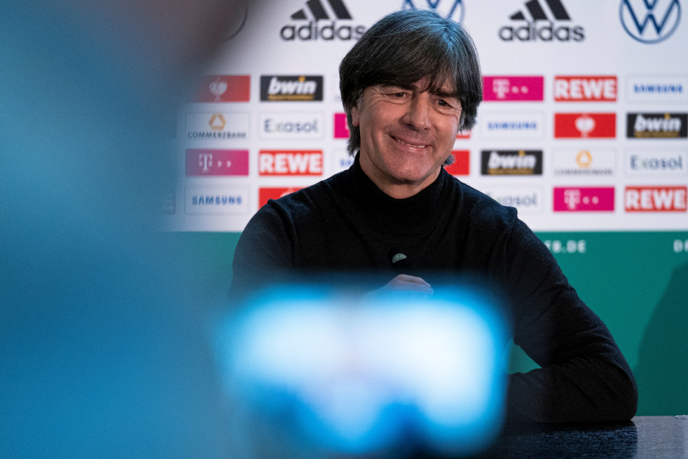 Germany coach Joachim Loew at a news conference in Frankfurt, Germany, March 11, 2021, two days after Loew announced his departure. u00e2u20acu201d Thomas Boecker/DFB handout pic via Reutersnn