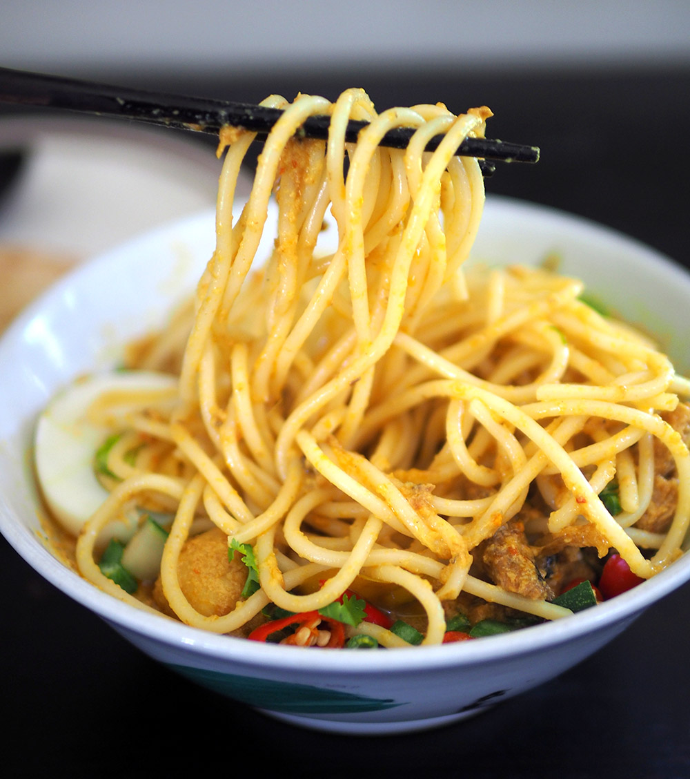 If you can get extra broth, eat it with the springy noodles.