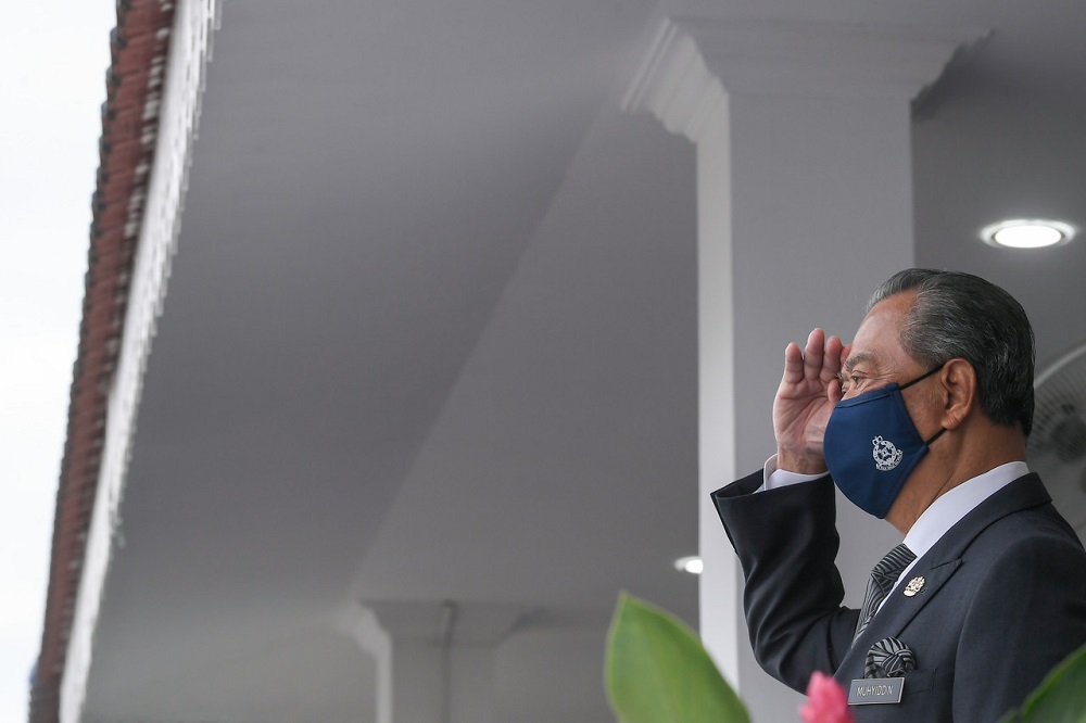 Prime Minister Tan Sri Muhyiddin Yassin at the 214th Police Day celebration in Kuala Lumpur March 25, 2021. u00e2u20acu2022 Bernama pic