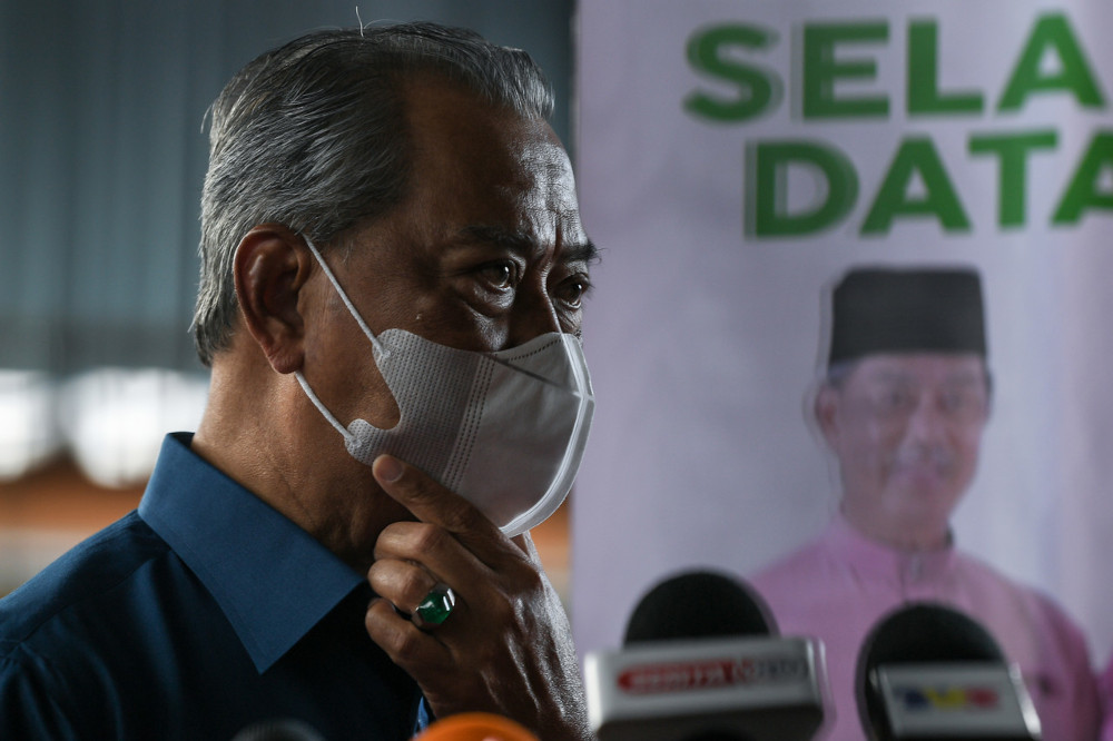 Prime Minister Tan Sri Muhyiddin Yassin during a press conference after visiting the Vaccine Administration Centre at the Kampung Gial Health Clinic, Arau March 5, 2021. u00e2u20acu201d Bernama pic 