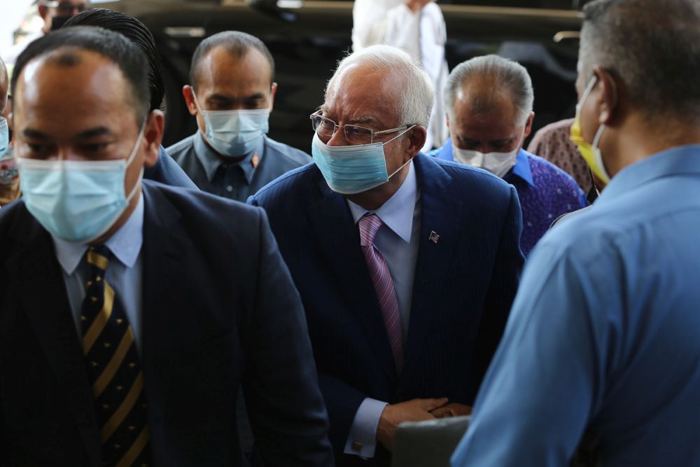 Datuk Seri Najib Razak is pictured at the Kuala Lumpur High Court March 11, 2021. u00e2u20acu201d Picture by Yusof Mat isa