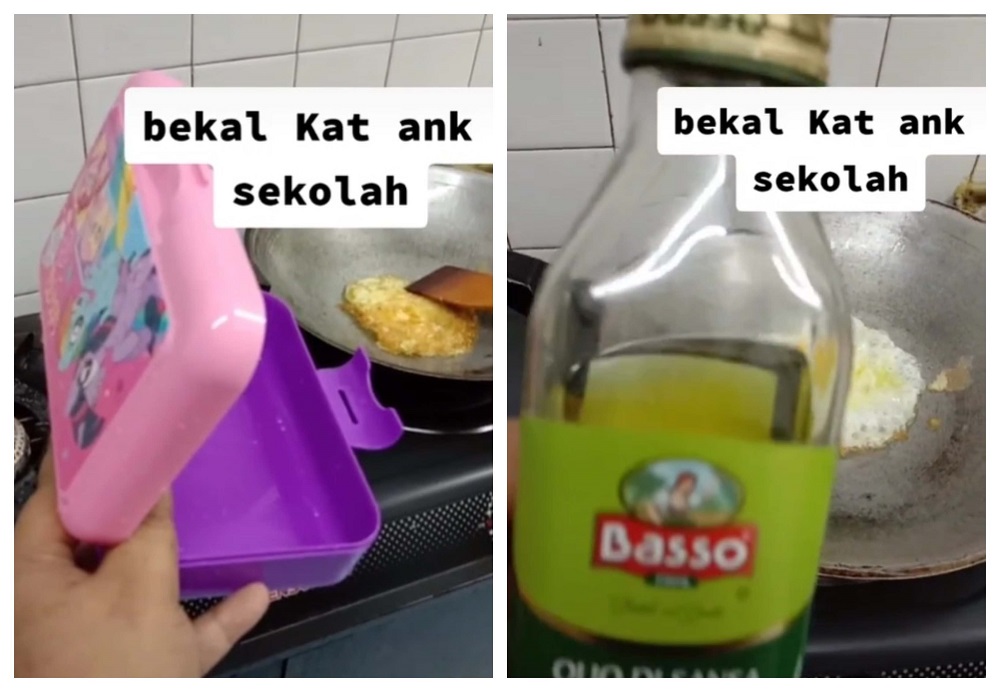 Following the disappointing canteen meal, Adam was seen preparing home-cooked meals for his child who is in Standard One. ― Screengrab from TikTok/@adamazali0
