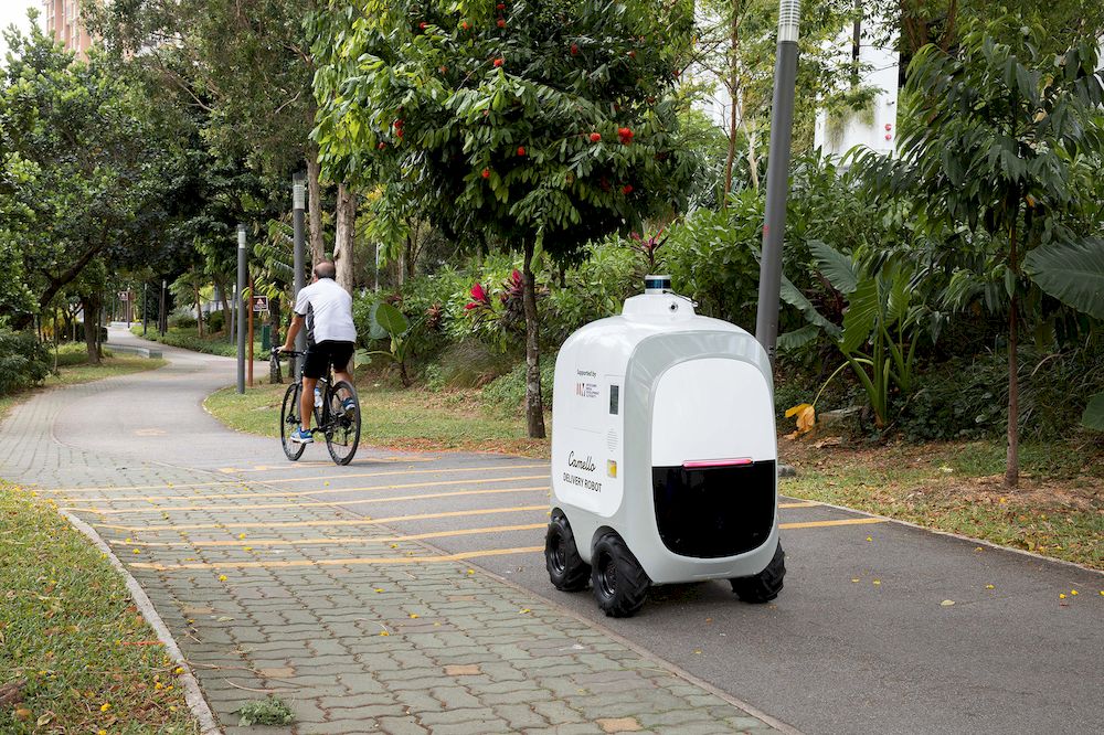 Autonomous robot Camello on its way to deliver grocery to a Punggol resident on March 11, 2021. — TODAY pic