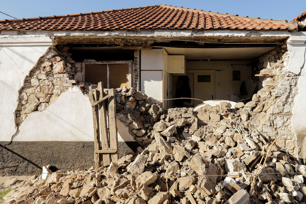 A view of a damaged house following an earthquake in the village of Damasi, in central Greece, March 3, 2021. u00e2u20acu201d Reuters pic