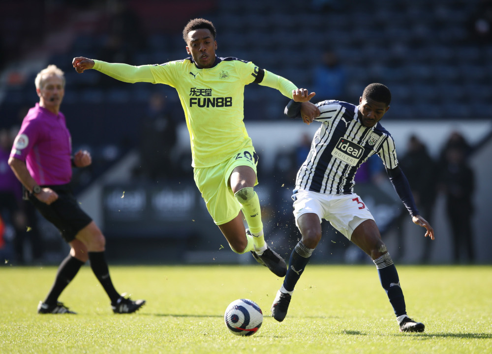 Newcastle Unitedu00e2u20acu2122s Joseph Willock in action with West Bromwich Albionu00e2u20acu2122s Ainsley Maitland-Niles during the Premier League between West Bromwich Albion and Newcastle United at The Hawthorns, West Bromwich March 7, 2021. u00e2u20acu201d Reuters pic