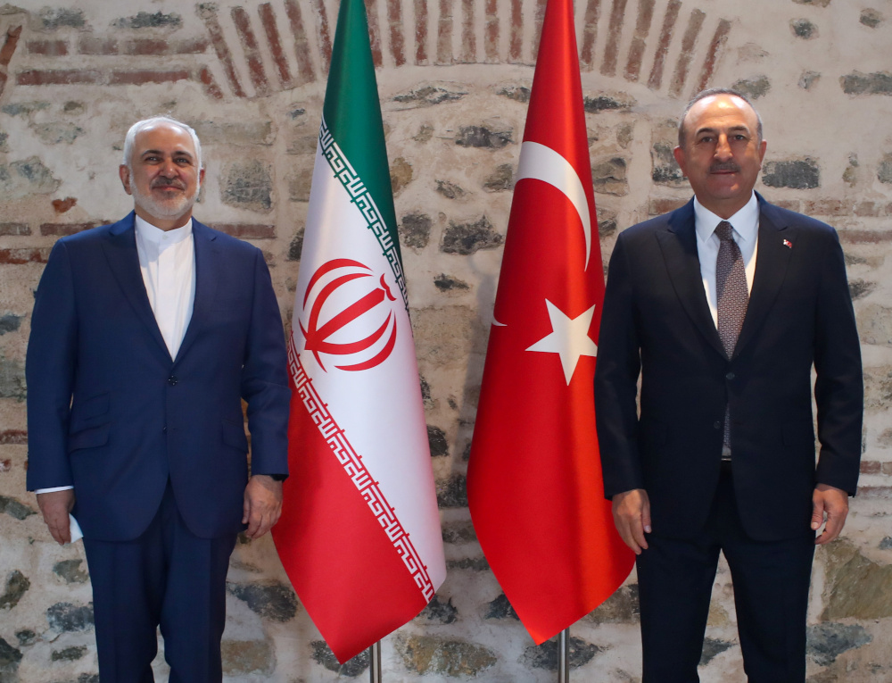 Turkish Foreign Minister Mevlut Cavusoglu meets with his Iranian counterpart Mohammad Javad Zarif in Istanbul March 19, 2021. u00e2u20acu201d Turkish Foreign Ministry handout pic via Reuters