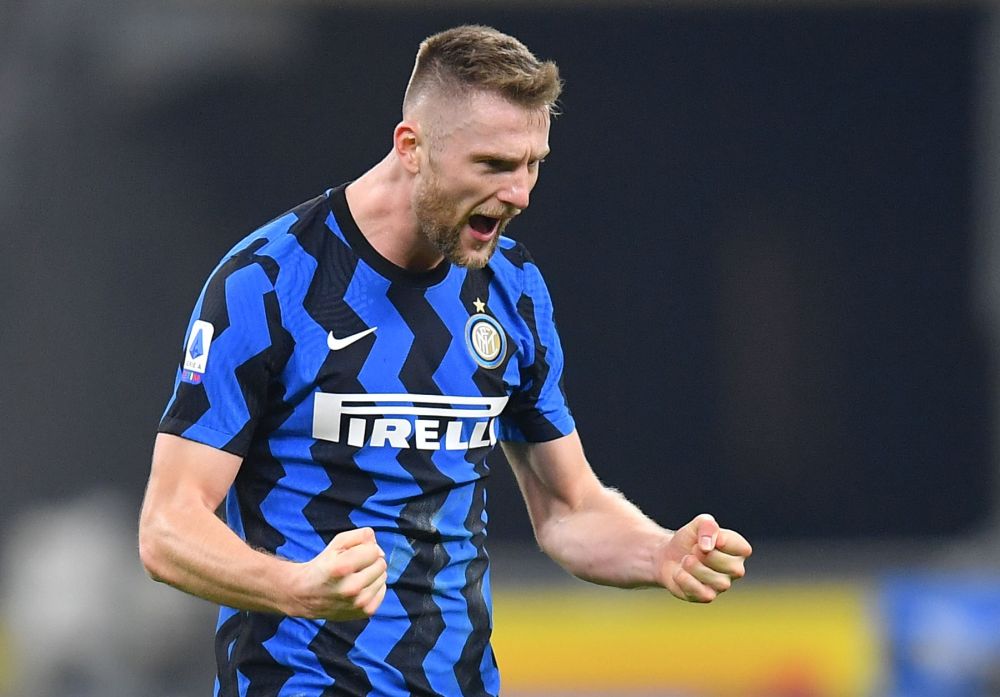 Inter Milan's Milan Skriniar celebrates after the match against Atalanta at the San Siro, Milan March 8, 2021. u00e2u20acu201d Reuters pic