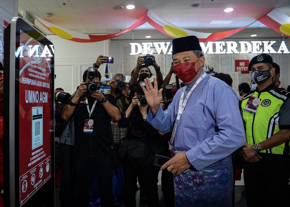 Umno deputy president Datuk Seri Mohamad Hasan arrives at the 2020 Umno annual general meeting in Kuala Lumpur March 27, 2021. u00e2u20acu2022 Bernama pic