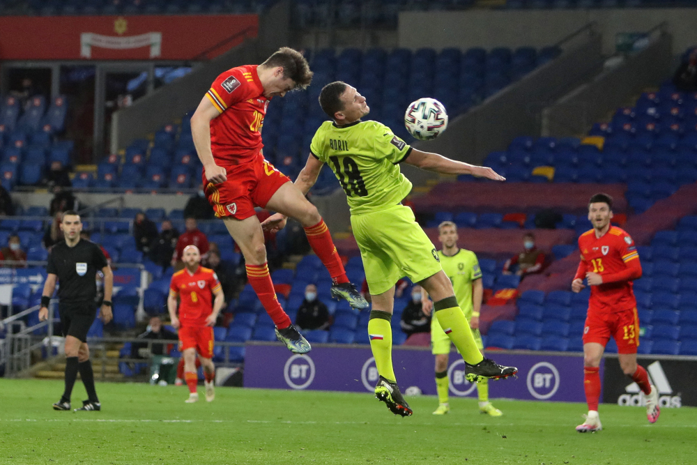 Walesu00e2u20acu2122 midfielder Daniel James scores the opening goal during the Fifa World Cup Qatar 2022 qualification football match between Wales and Czech Republic at Cardiff City Stadium, March 30, 2021. u00e2u20acu201d AFP pic 