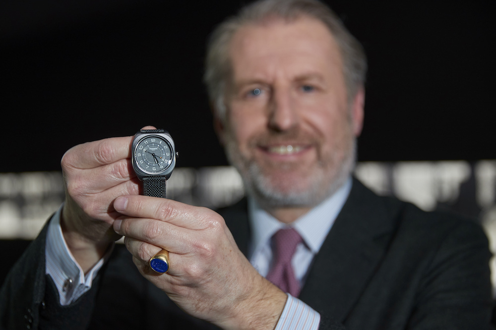 Guillaume de Seynes, CEO of Hermes holds the HO8 model during a media presentation at the Watches & Wonders in Geneva, Switzerland, April 6, 2021. u00e2u20acu201d Reuters pic