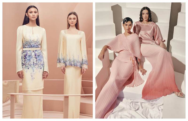 The NH by Nurita Harith Raya 2021 collection (left) and Alia Bastamam Eid 2021 collection. u00e2u20acu201d Pictures courtesy of Nurita Harith, Alia Bastamam