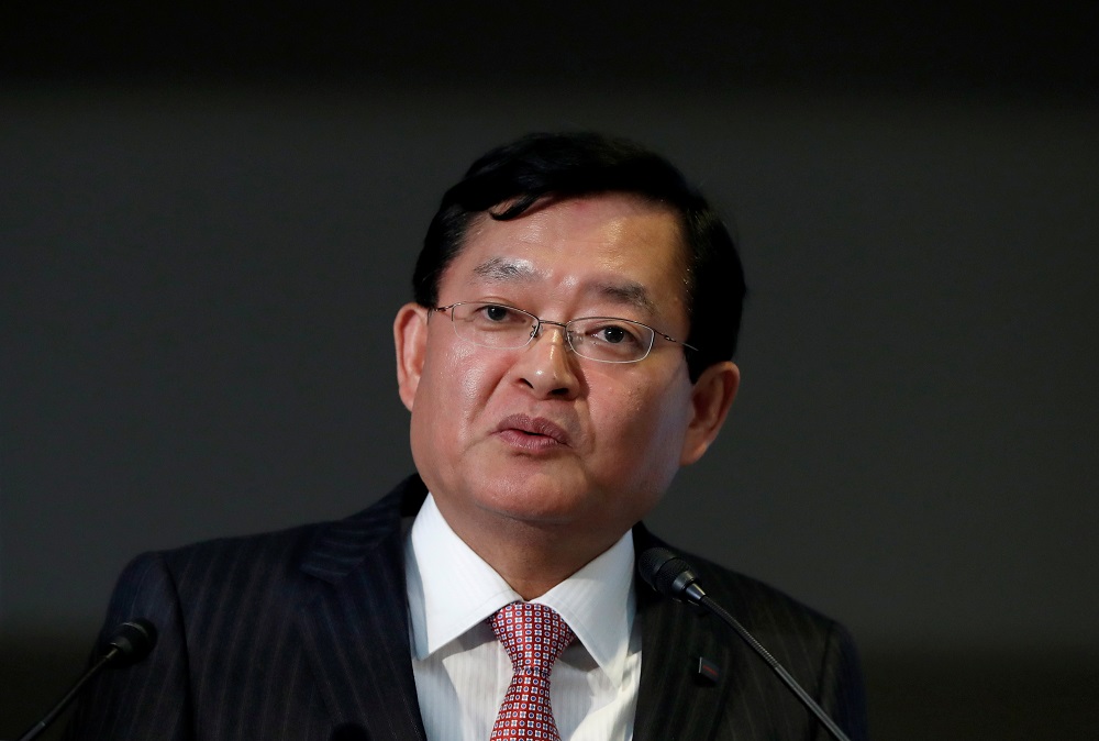 Toshiba Corpu00e2u20acu2122s CEO Nobuaki Kurumatani attends a news conference at the companyu00e2u20acu2122s headquarters in Tokyo May 15, 2018. u00e2u20acu201d Reuters pic