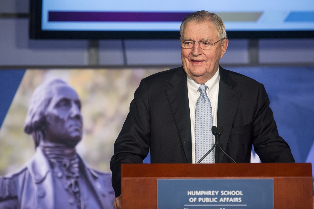 Former Vice President Walter Mondale speaks at an event held in his honour at The George Washington University in Washington October 20, 2015. u00e2u20acu201d Reuters pic