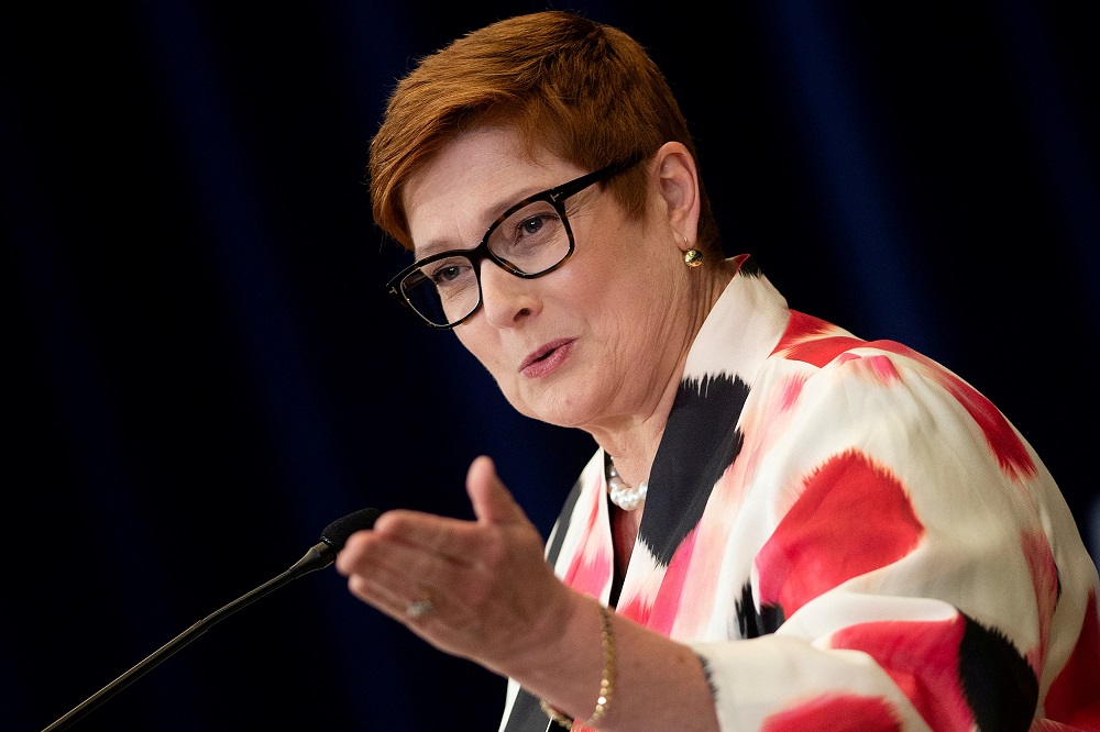 Australiau00e2u20acu2122s Foreign Minister Marise Payne speaks during a news conference at the US Department of State following the 30th AUSMIN in Washington DC July 28, 2020. u00e2u20acu201d Reuters pic