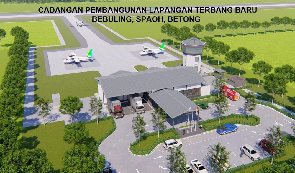 An artistu00e2u20acu2122s impression of Bebuling airport in Spaoh, Betong.  u00e2u20acu201d  Borneo Post Online pic