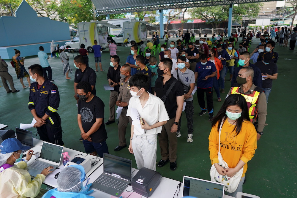 People queue to be tested for the coronavirus disease (Covid-19), as the country deals with a fresh wave of infections after tackling earlier outbreaks, in Bangkok, Thailand April 16, 2021. u00e2u20acu201d Reuters pic
