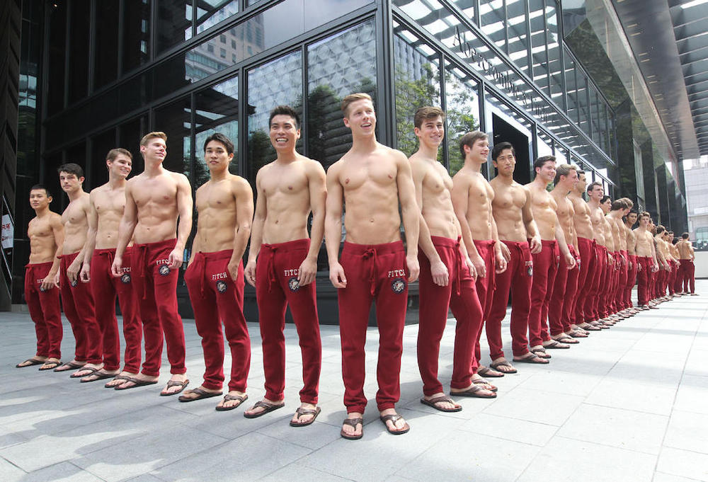 Abercrombie & Fitch opened its store to much fanfare in Singapore in December 2011 with a parade of shirtless male models. u00e2u20acu201d TODAY pic